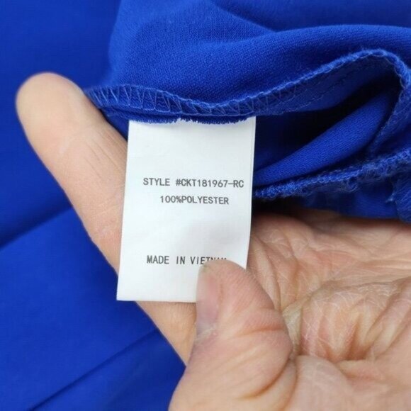 Code X Mode Nordstorm Womens Blouse Top XL Blue Ruffle Long Sleeve Feminine - Picture 10 of 10